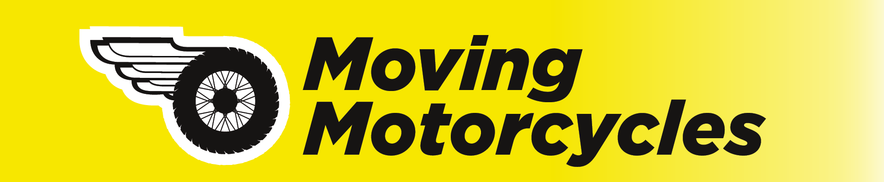 A light coloured Moving Motorcycles logo for dark mode